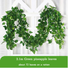 72pcs Leaves 2.1m Artificial Plants Green