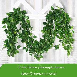 72pcs Leaves 2.1m Artificial Plants Green